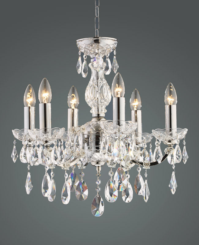 Chandelier 6 Arms Nickel